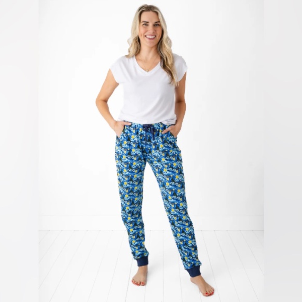 Large Blue Joggers, Soft Bamboo Fabric
